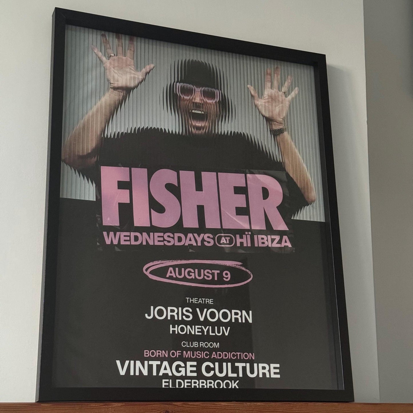 Fisher ~ Genuine Ibiza Framed Dj Artwork | Hi Ibiza | Luxury Black Frame