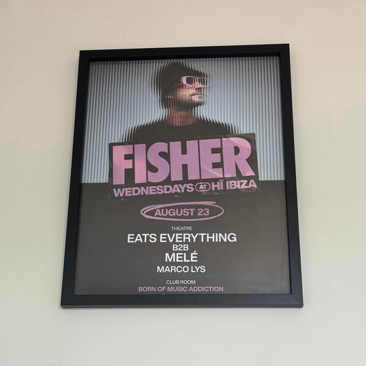 Fisher ~ Genuine Ibiza Framed Dj Artwork | Hi Ibiza | Luxury Black Frame