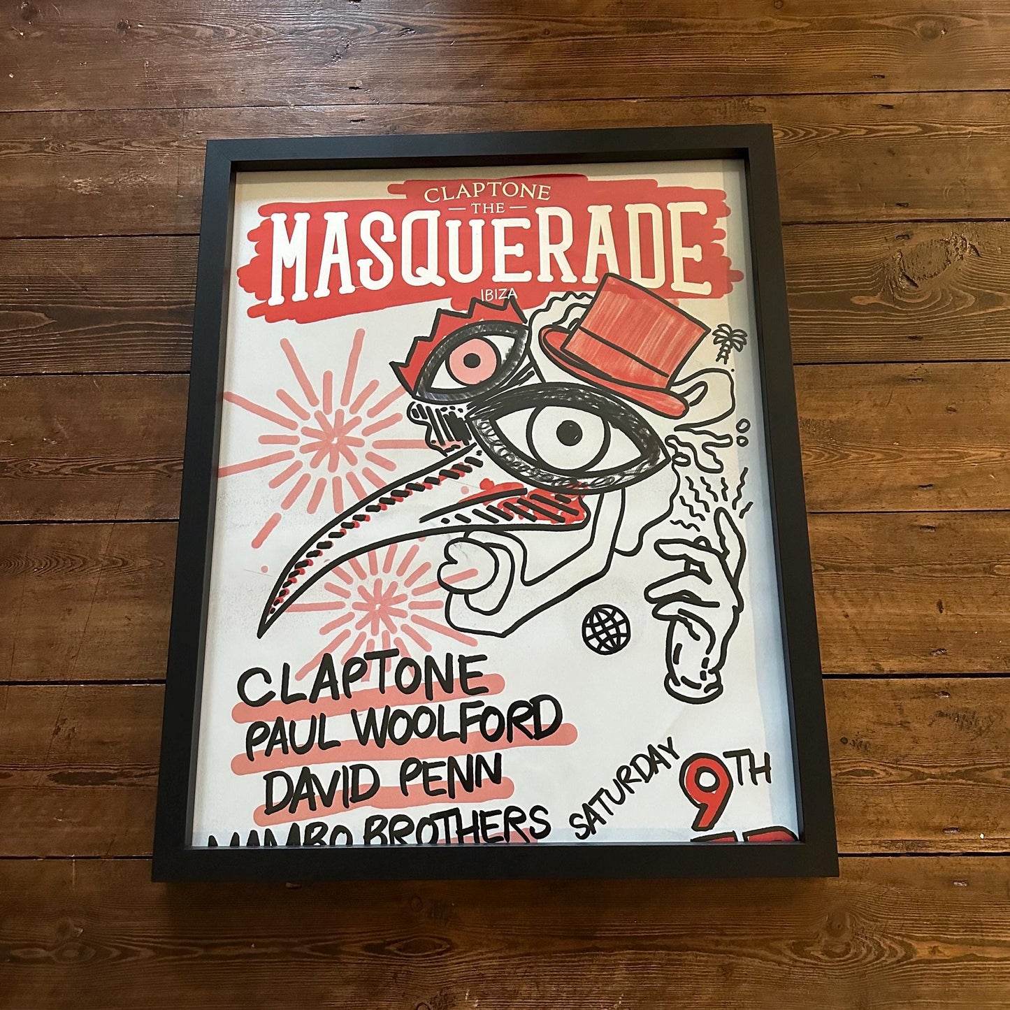 Masquerade ~ Genuine Official Pacha Ibiza Framed Dj Artwork Travel Poster | Luxury Black Frame