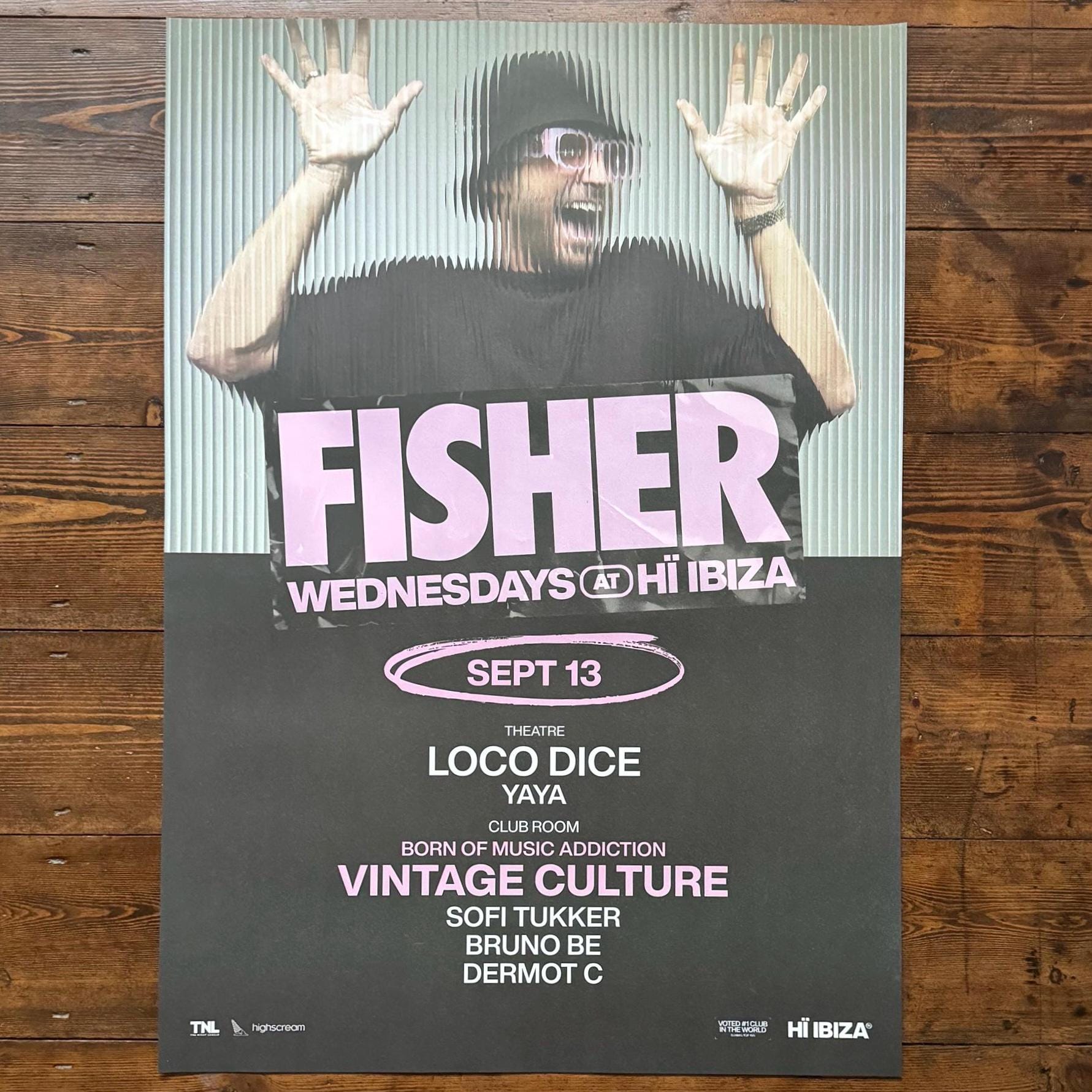 Fisher ~ Genuine Ibiza Framed Dj Artwork | Hi Ibiza | Luxury Black Frame