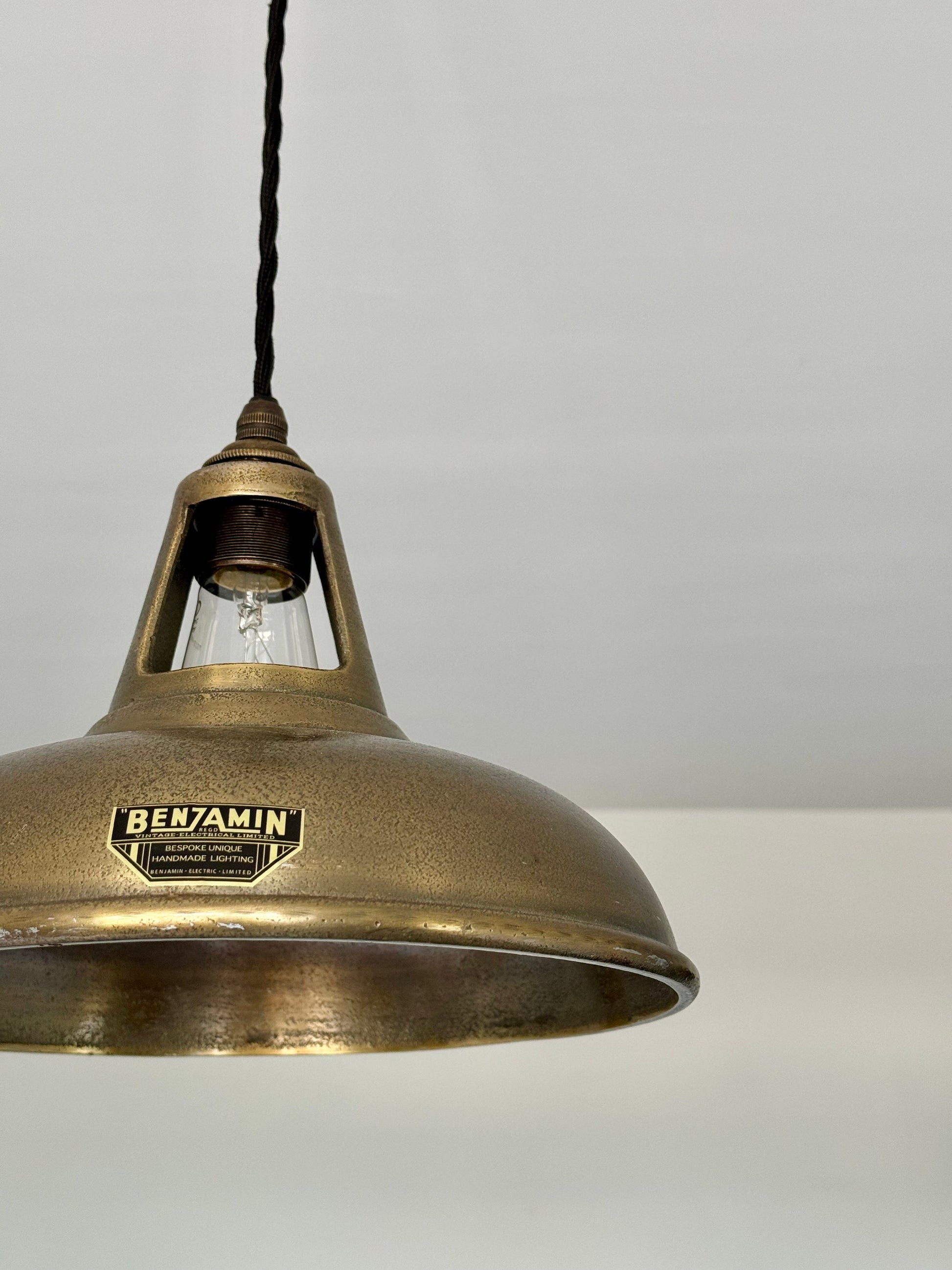 Cawston ~ Cast Antique Brass Lampshade Pendant Ceiling Light ~ 11 Inch