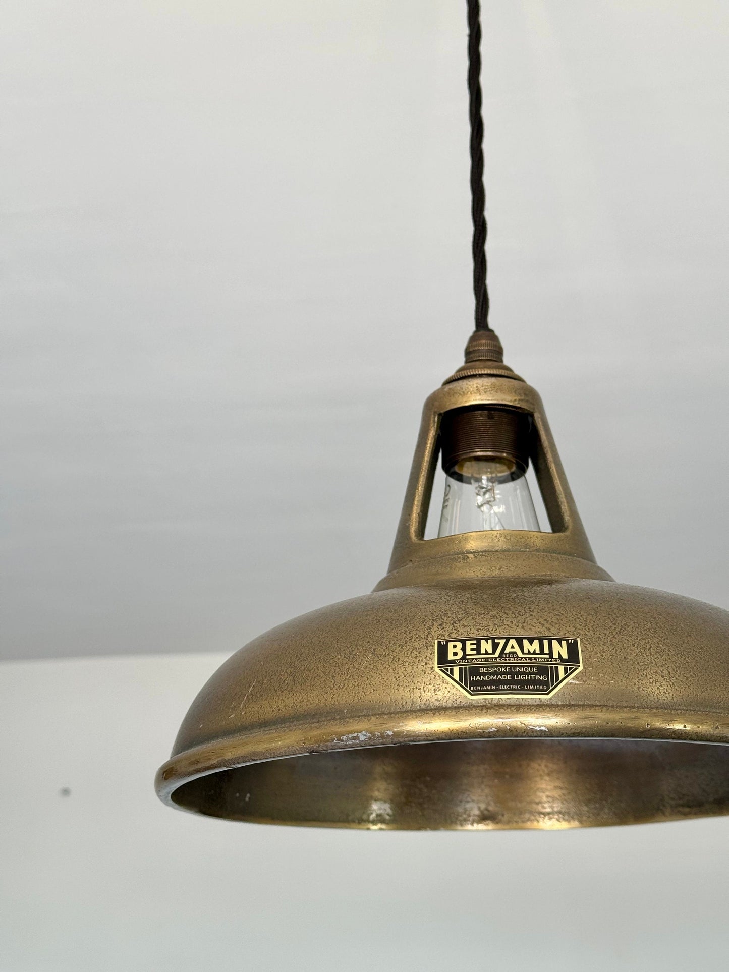 Cawston ~ Cast Antique Brass Lampshade Pendant Ceiling Light ~ 11 Inch