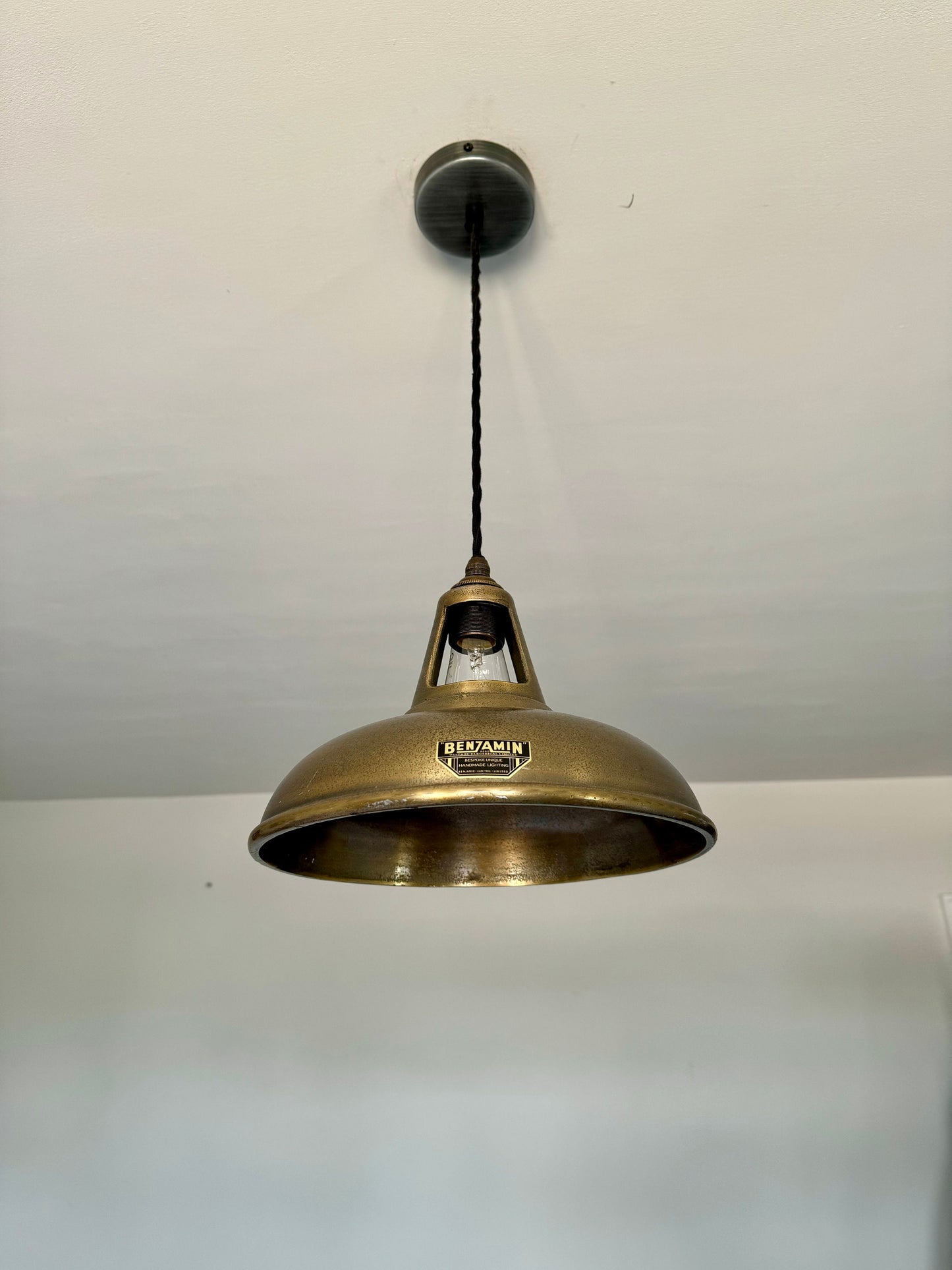 Cawston ~ Cast Antique Brass Lampshade Pendant Ceiling Light ~ 11 Inch