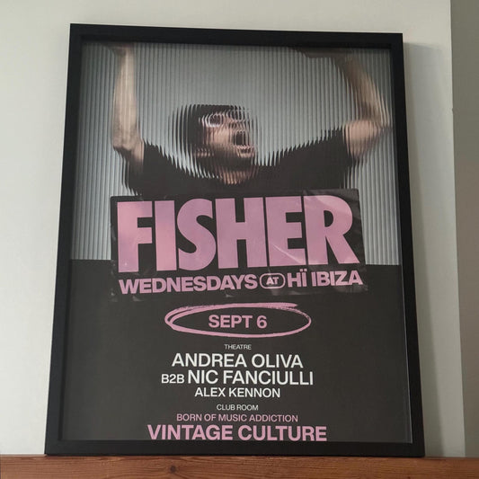 Fisher ~ Genuine Ibiza Framed Dj Artwork | Hi Ibiza | Luxury Black Frame