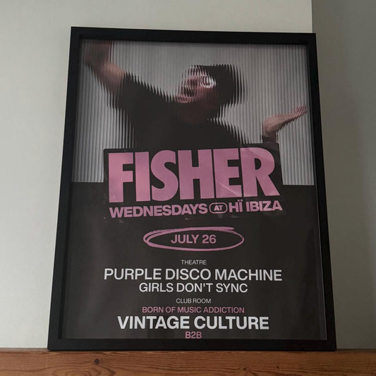 Fisher ~ Genuine Ibiza Framed Dj Artwork | Hi Ibiza | Luxury Black Frame