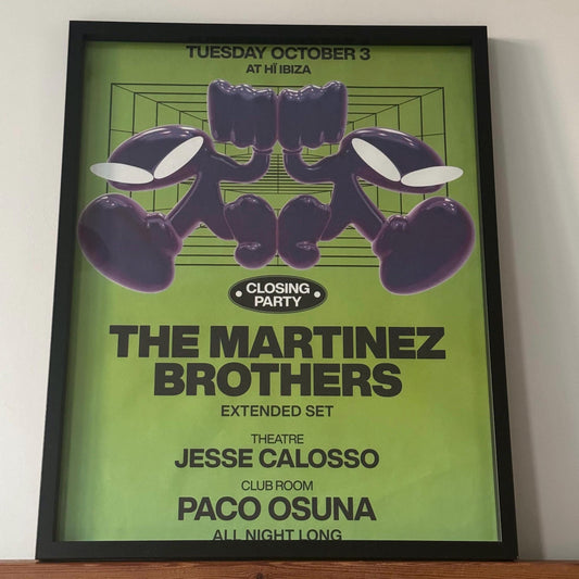 The Martinez Brothers ~ Genuine Hi Ibiza Framed Dj Artwork | A3 Luxury Black Frame