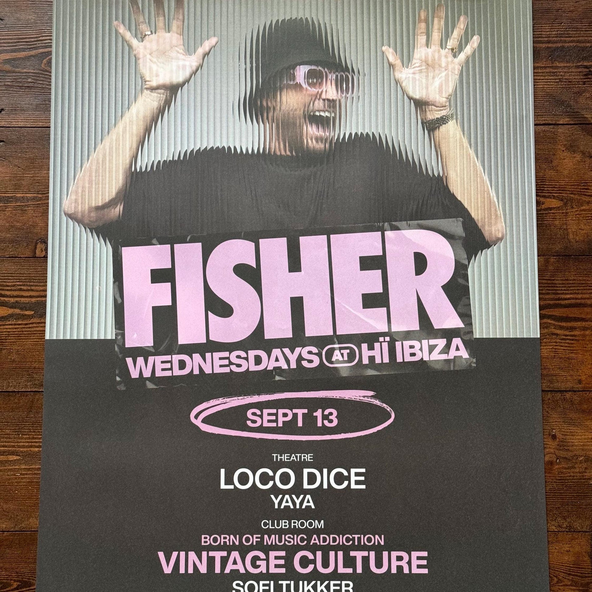 Fisher ~ Genuine Ibiza Framed Dj Artwork | Hi Ibiza | Luxury Black Frame