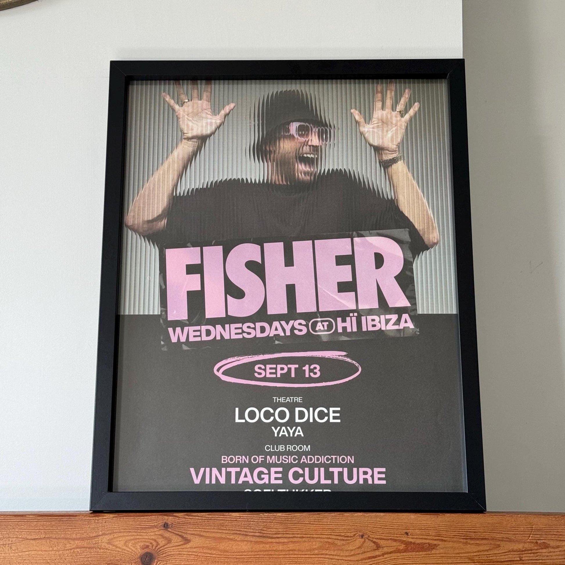 Fisher ~ Genuine Ibiza Framed Dj Artwork | Hi Ibiza | Luxury Black Frame