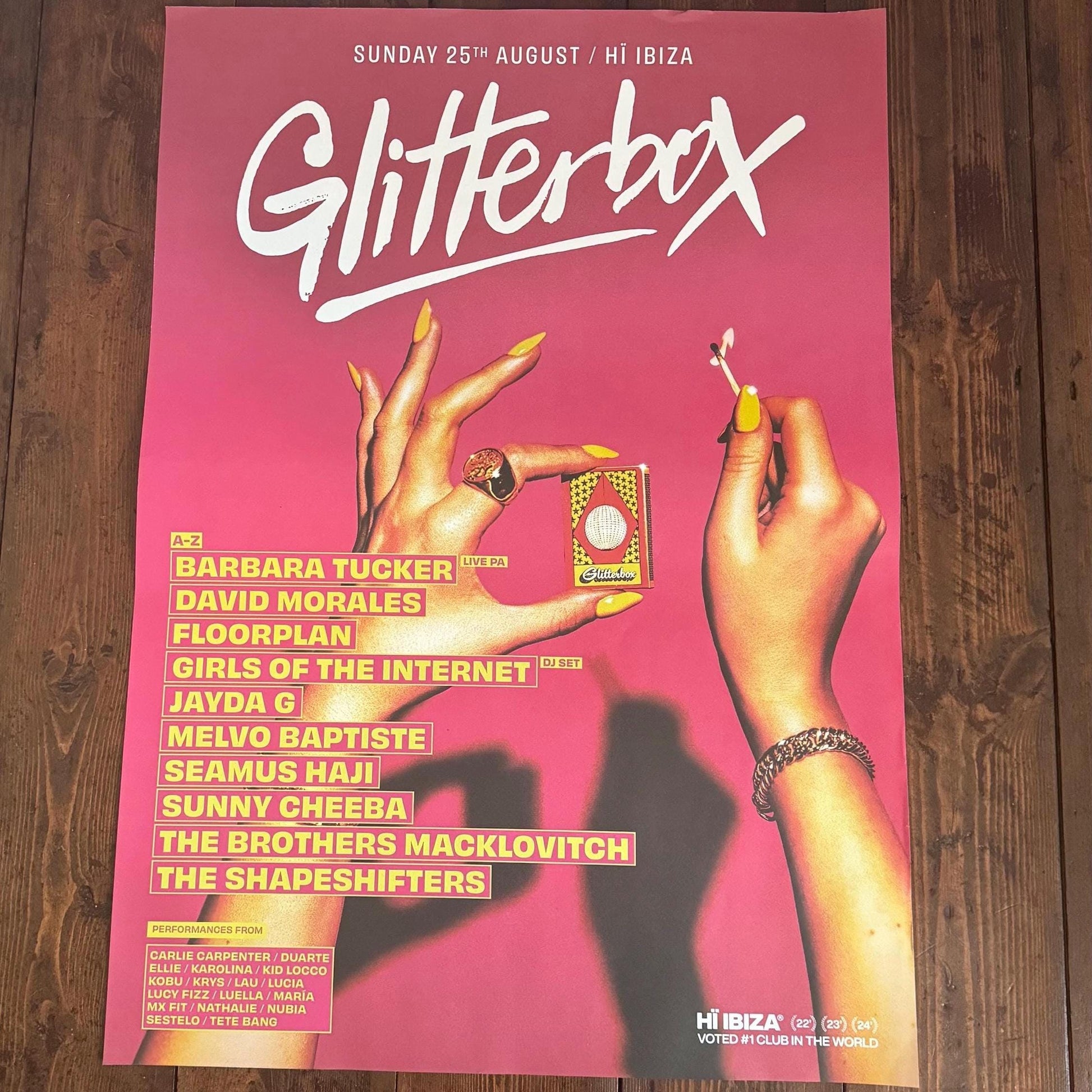 Glitterbox ~ Genuine Hi Ibiza Framed Dj Artwork | A3 Luxury Black Frame