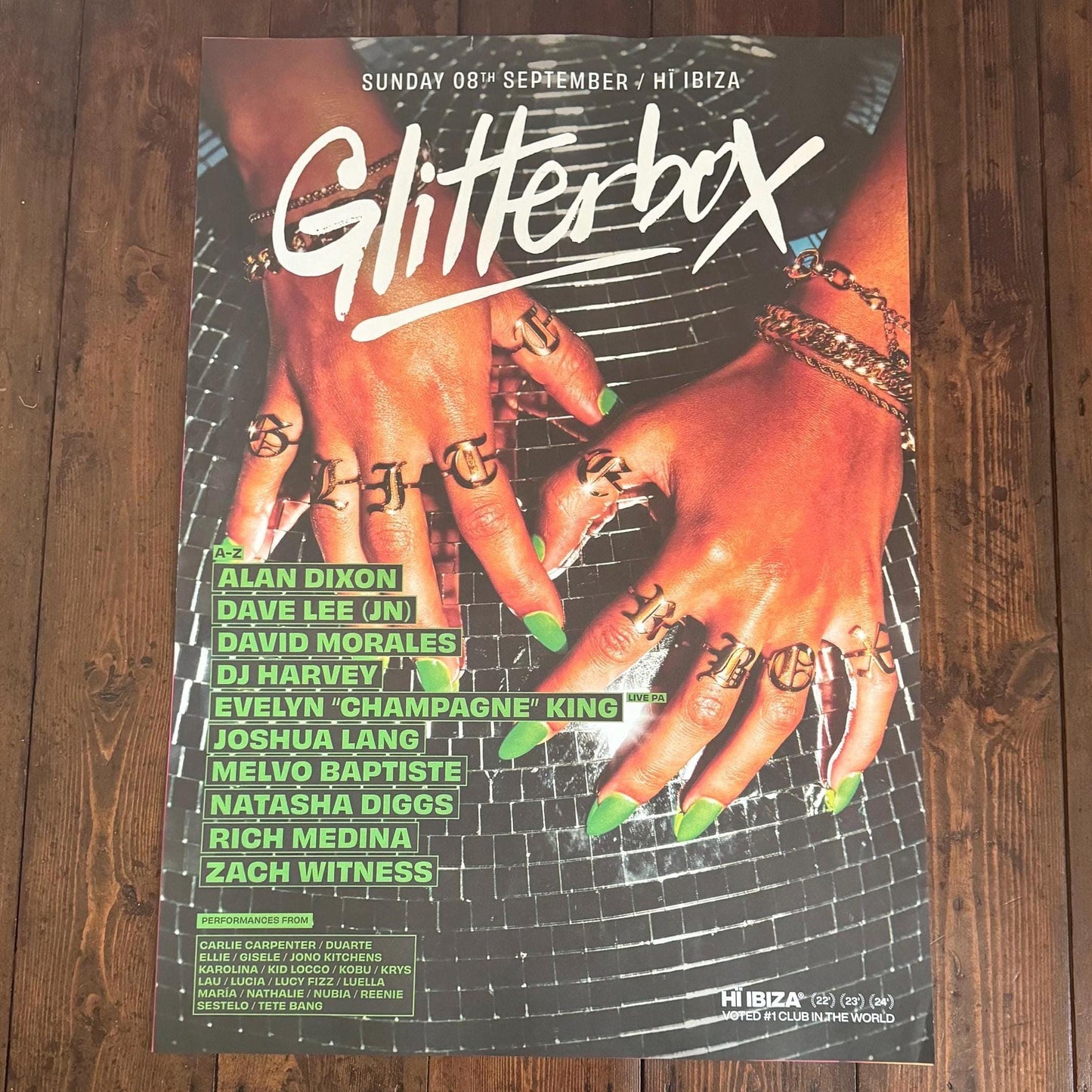 Glitterbox ~ Genuine Hi Ibiza Framed Dj Artwork | A3 Luxury Black Frame