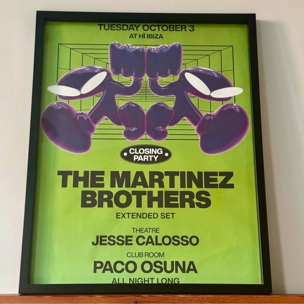 The Martinez Brothers ~ Genuine Hi Ibiza Framed Dj Artwork | A3 Luxury Black Frame