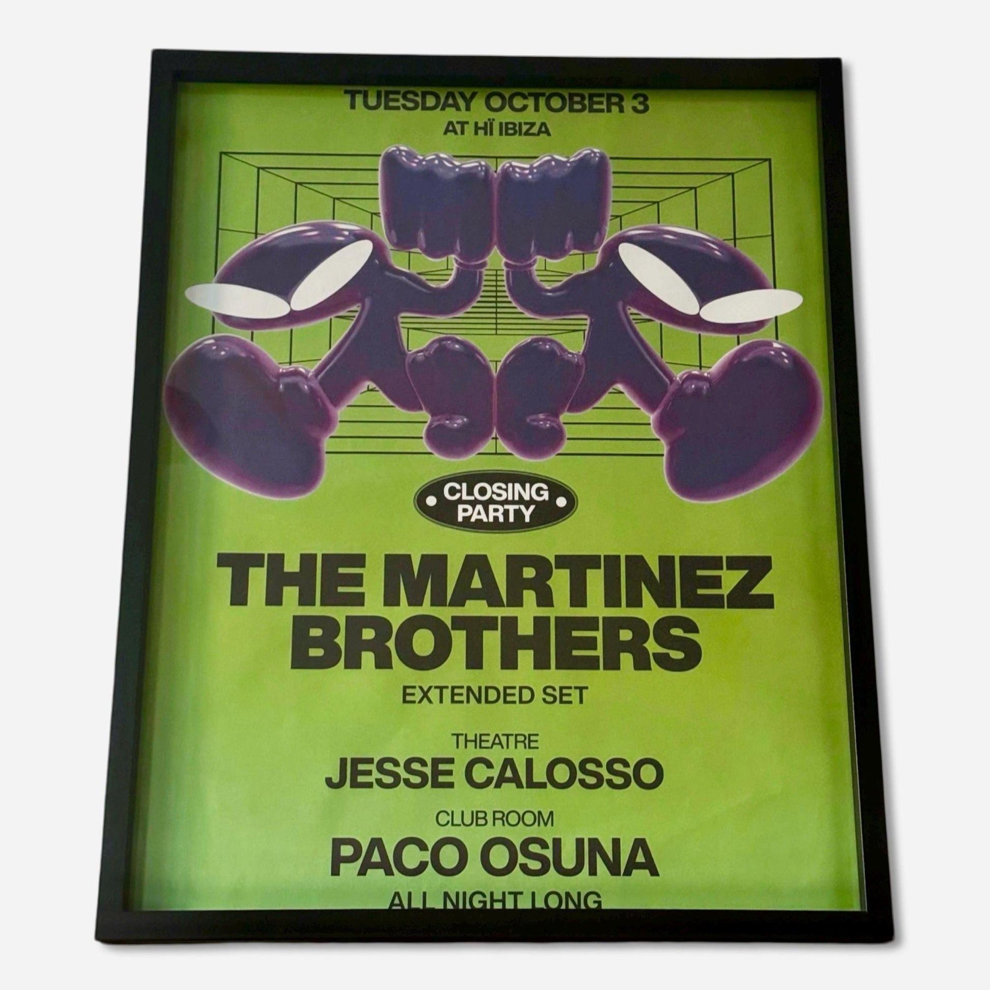 The Martinez Brothers ~ Genuine Hi Ibiza Framed Dj Artwork | A3 Luxury Black Frame