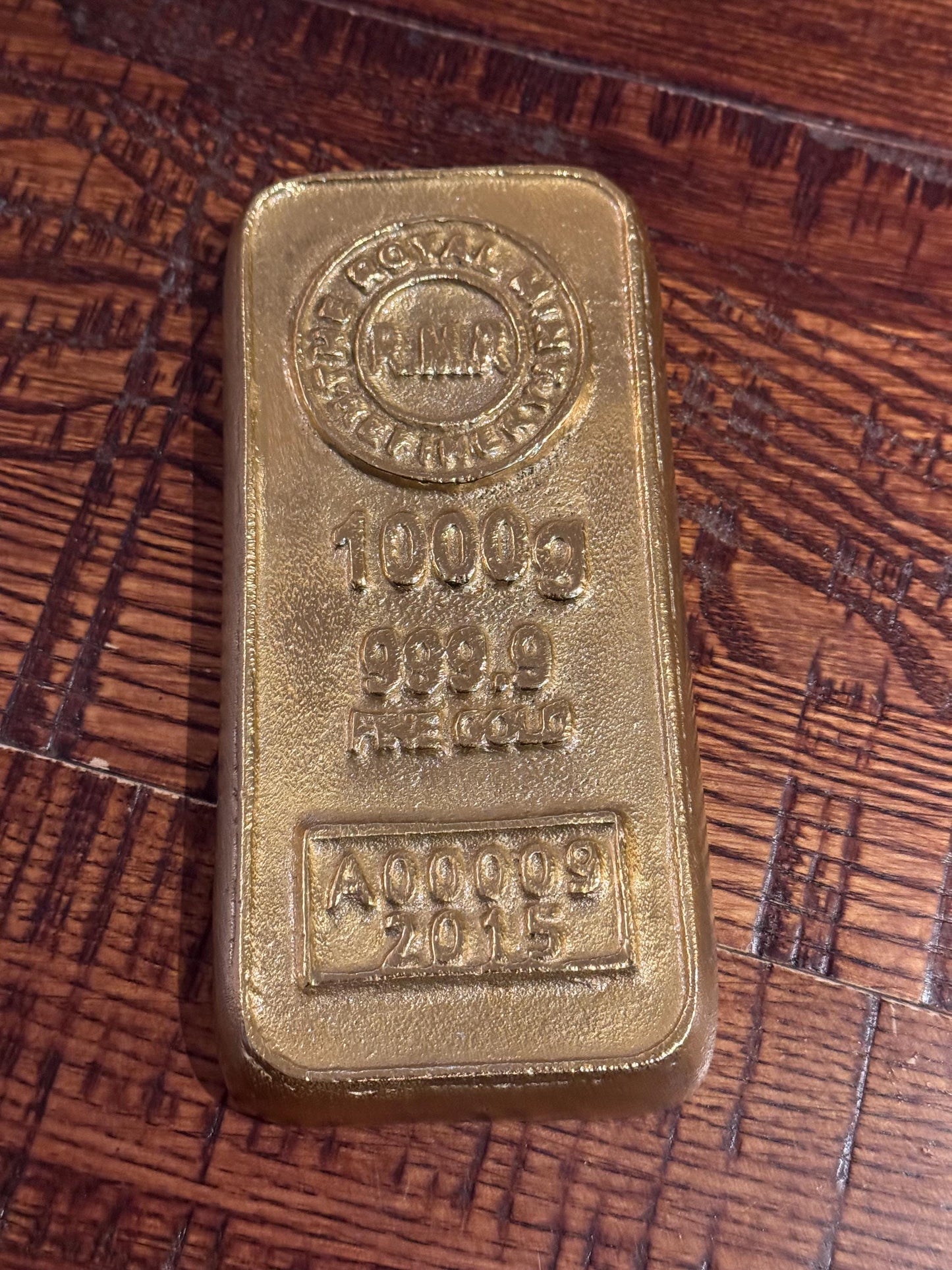 Cast Iron Gold Bar Bullion Paper Weight Door Stop