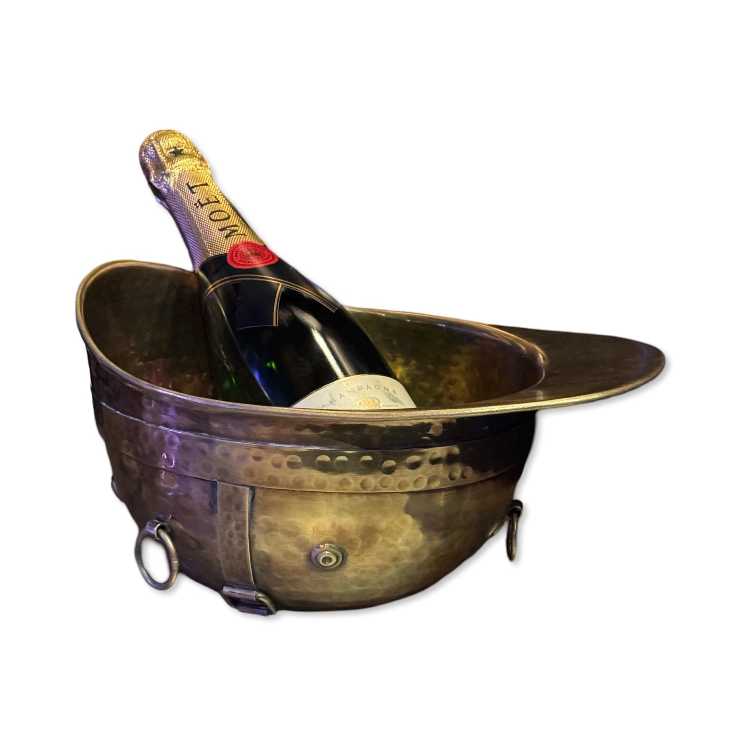 Polo Helmet Solid Antique Brass Champagne Ice Bucket | Wine Cooler