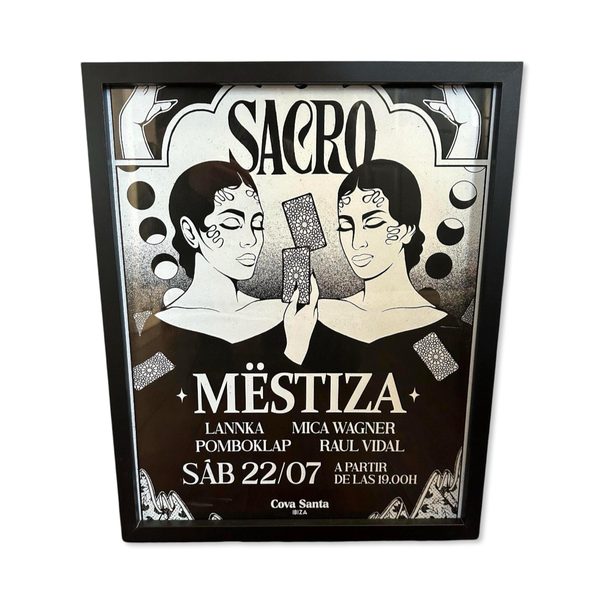 Sacro by Mëstiza ~ Cova Santa Framed Dj Artwork | Luxury Black Frame