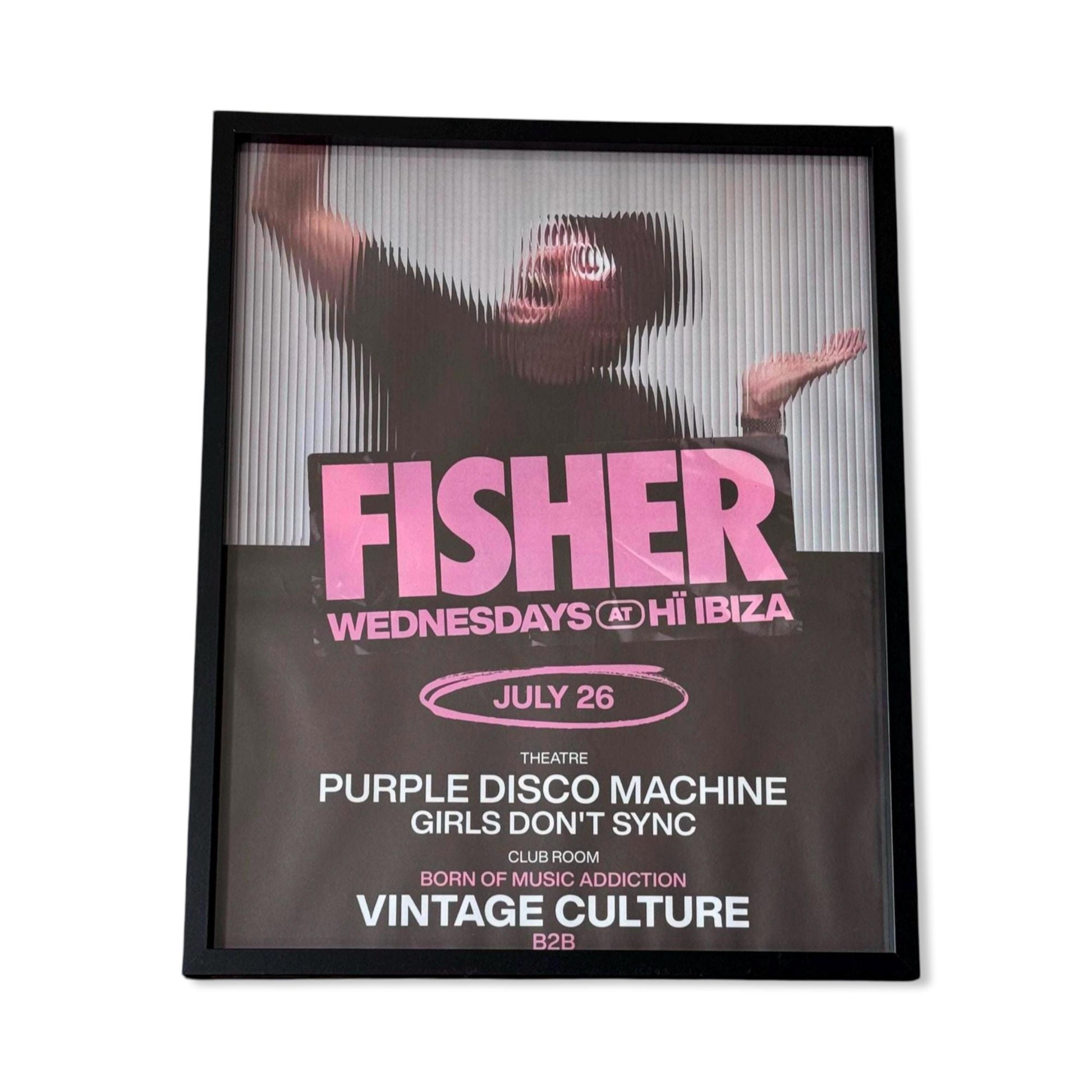 Fisher ~ Genuine Ibiza Framed Dj Artwork | Hi Ibiza | Luxury Black Frame