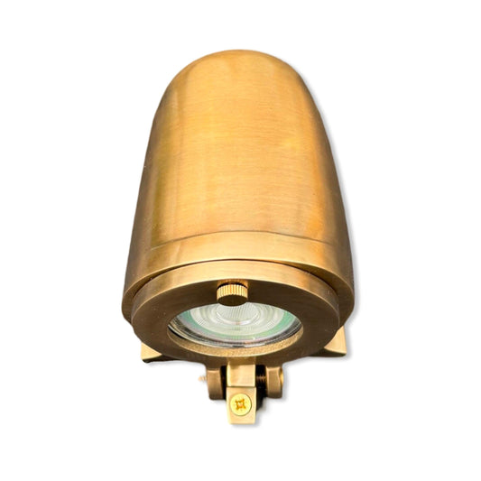 Holt ~ Outdoor & Bathroom Bronze Solid Antique Brass Mast Down Light LED