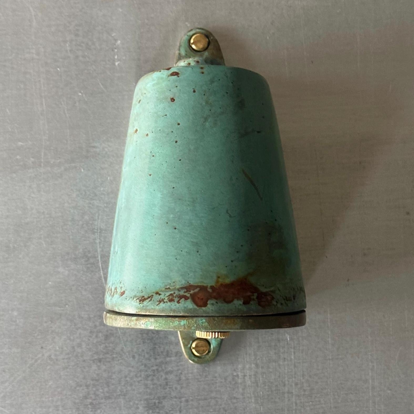 Holt ~ Solid Brass Verdigris Outdoor & Bathroom Mast Down Wall Light LED | 5 Inch