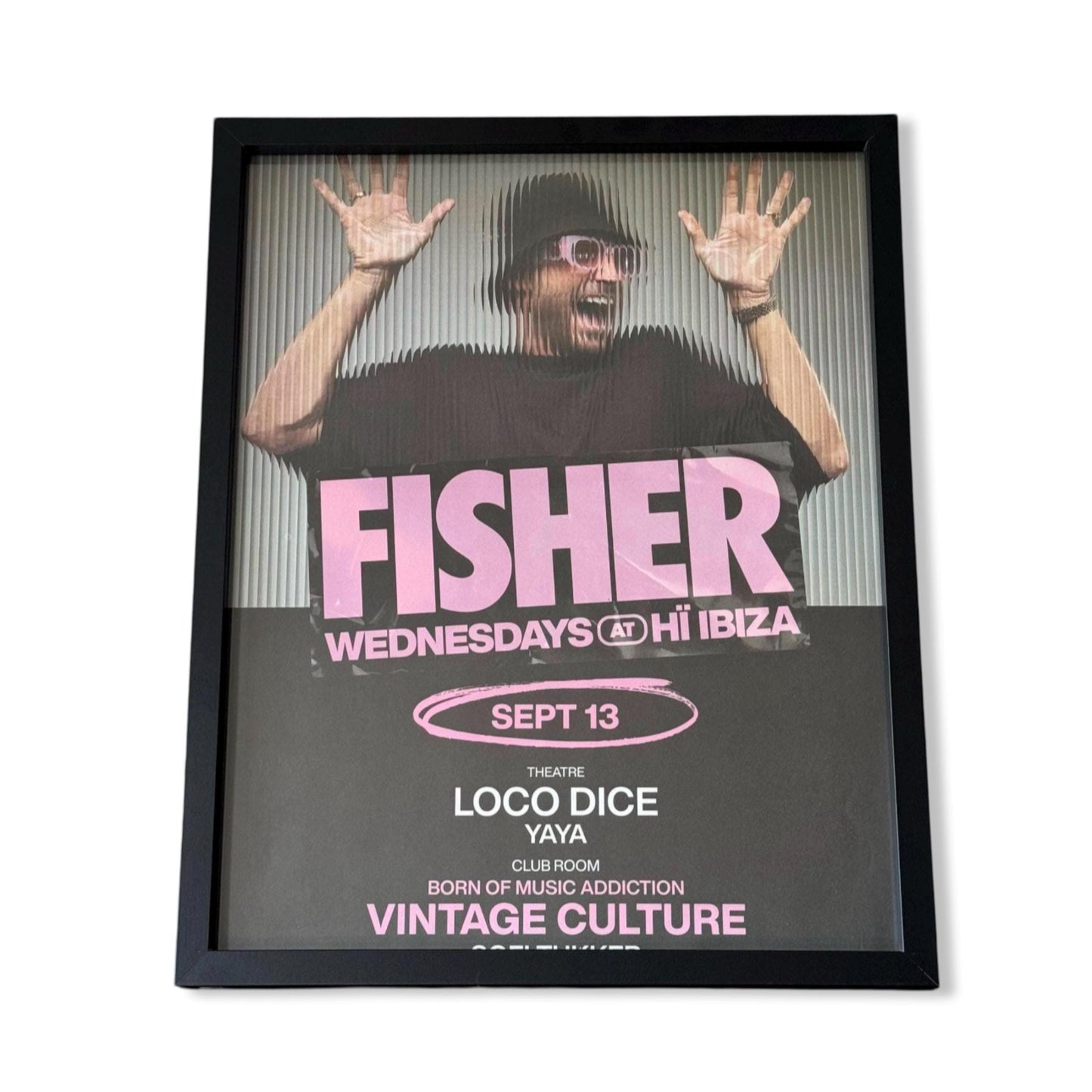 Fisher ~ Genuine Ibiza Framed Dj Artwork | Hi Ibiza | Luxury Black Frame