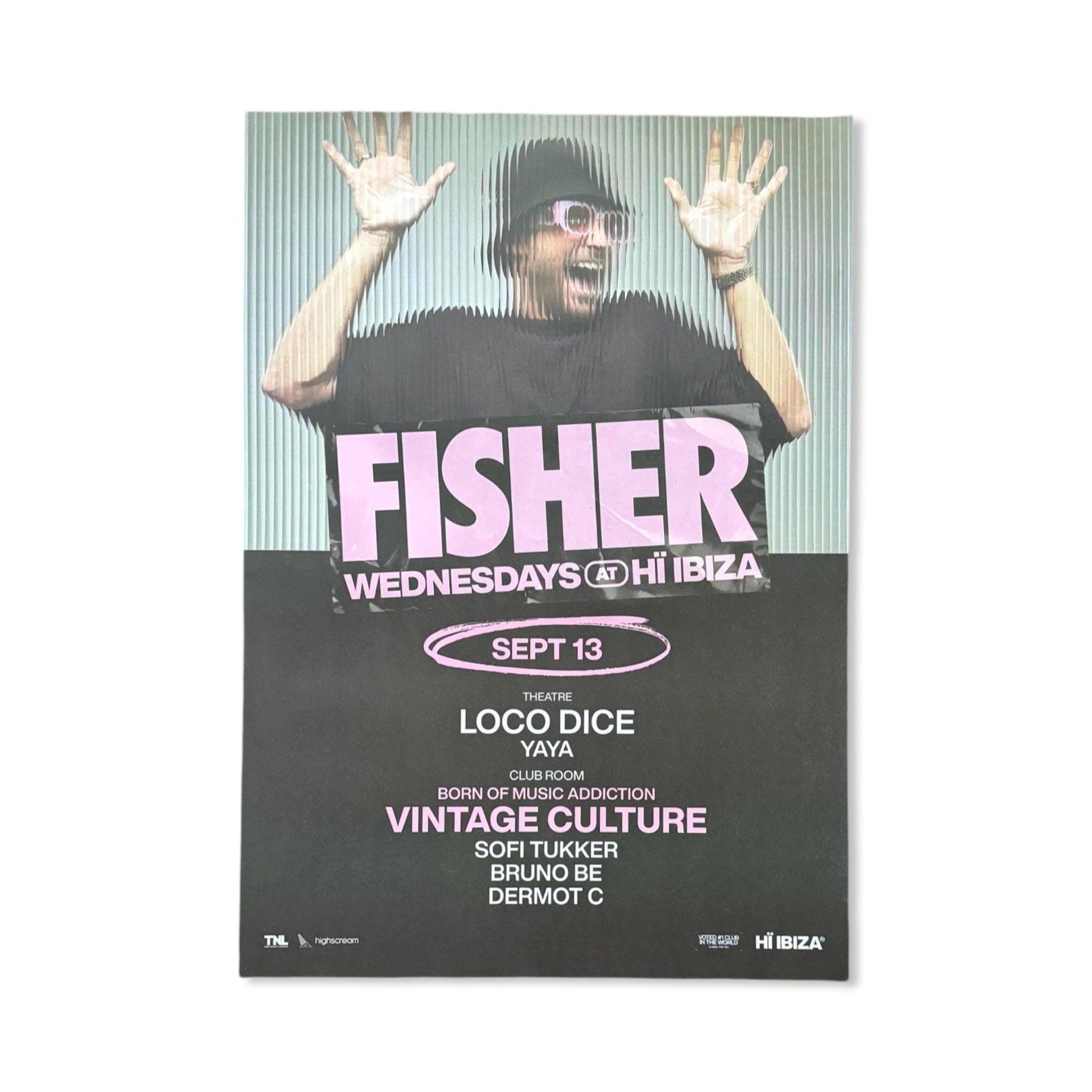 Fisher ~ Genuine Ibiza Framed Dj Artwork | Hi Ibiza | Luxury Black Frame