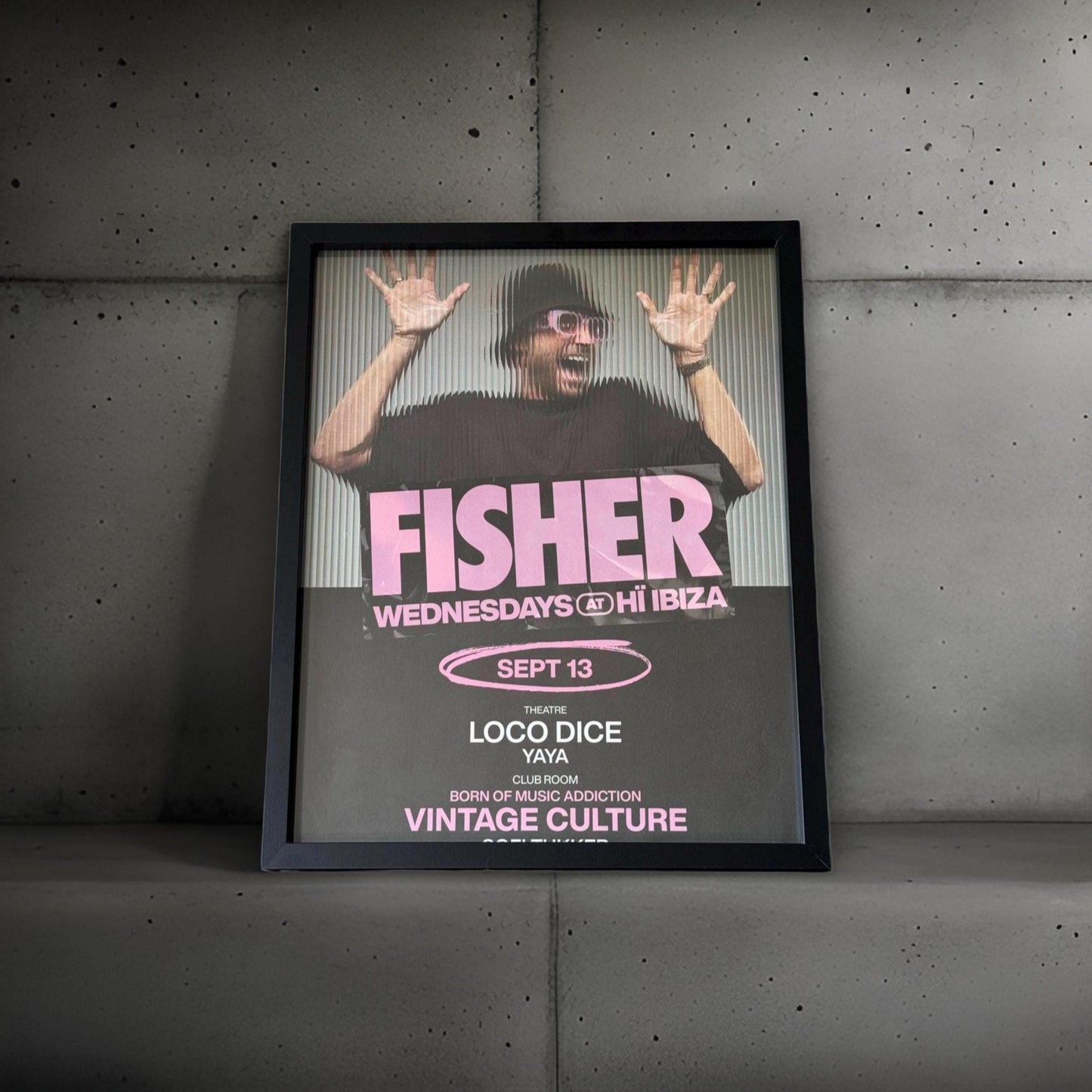 Fisher ~ Genuine Ibiza Framed Dj Artwork | Hi Ibiza | Luxury Black Frame