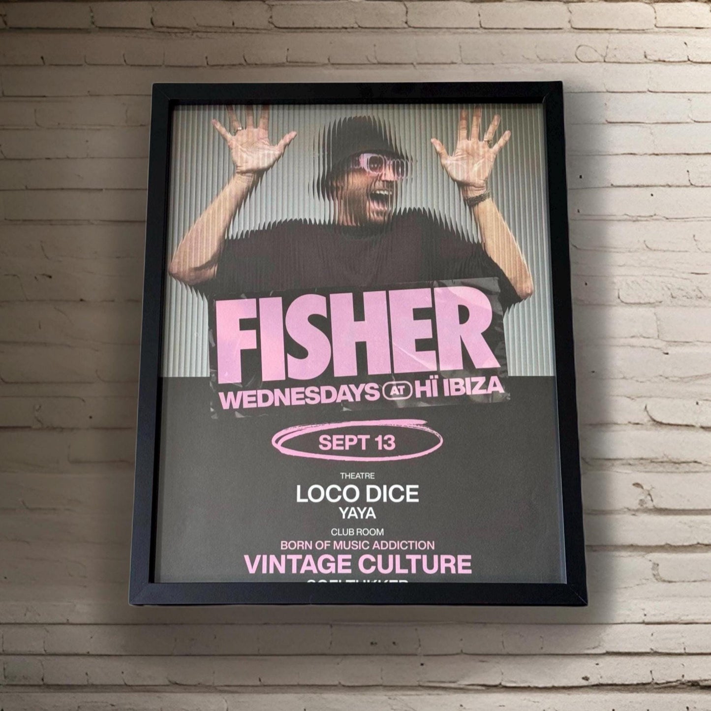 Fisher ~ Genuine Ibiza Framed Dj Artwork | Hi Ibiza | Luxury Black Frame