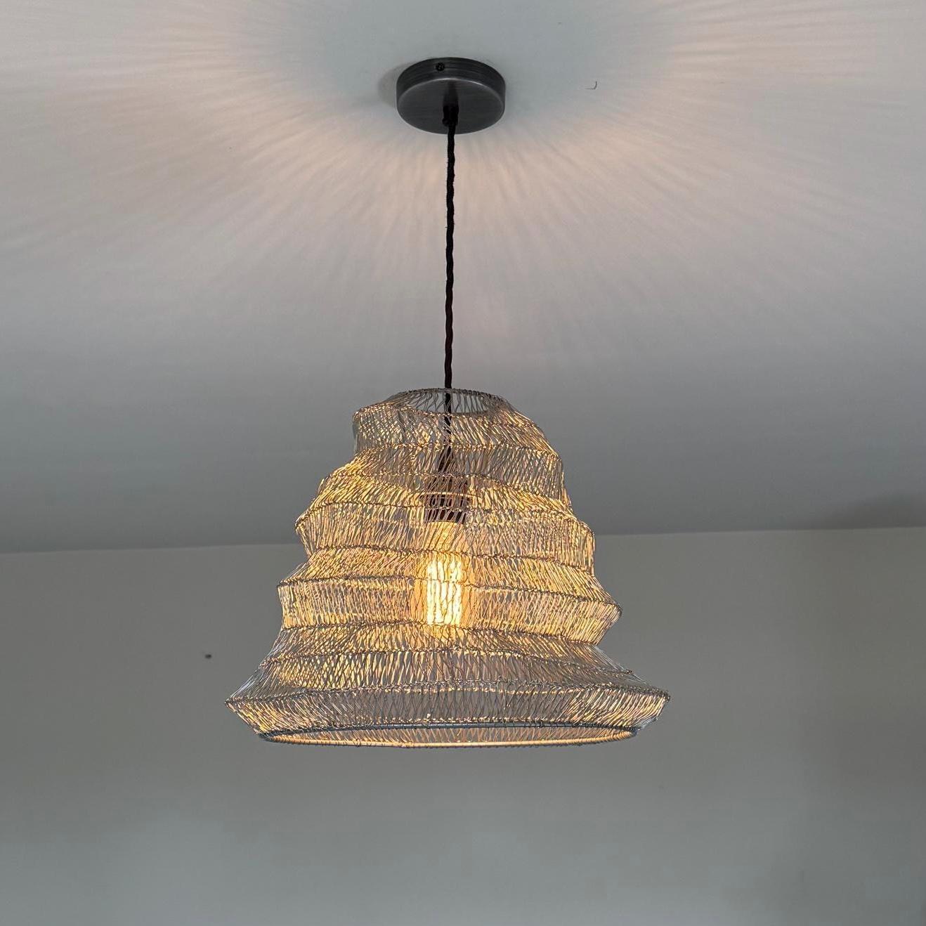 Walton ~ Beehive Large Silver Wire Mesh Lampshade Pendant Ceiling Light