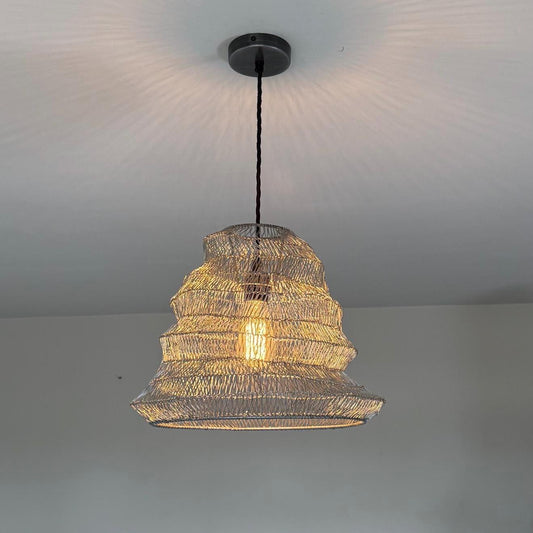 Walton ~ Beehive Large Silver Wire Mesh Lampshade Pendant Ceiling Light