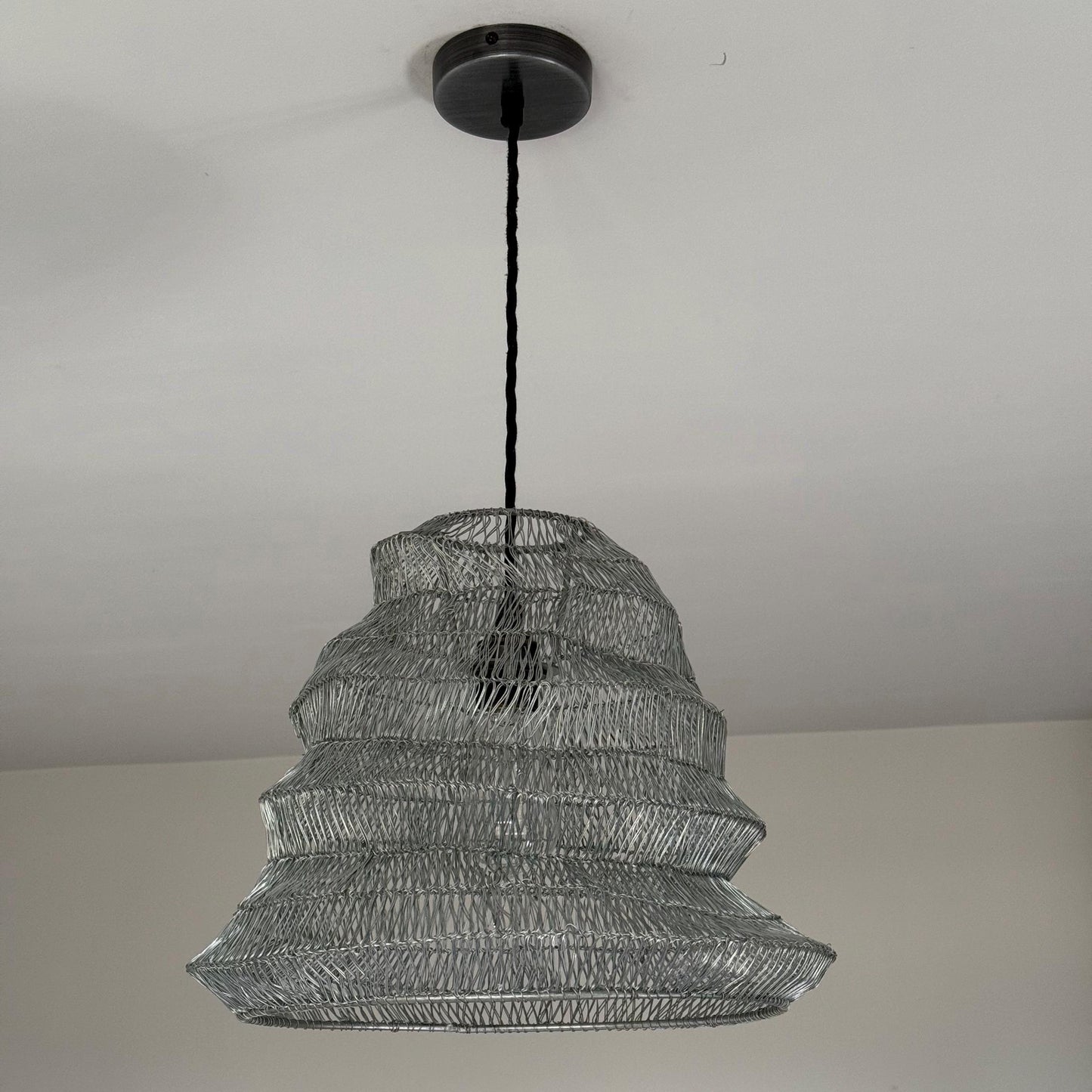 Walton ~ Beehive Large Silver Wire Mesh Lampshade Pendant Ceiling Light