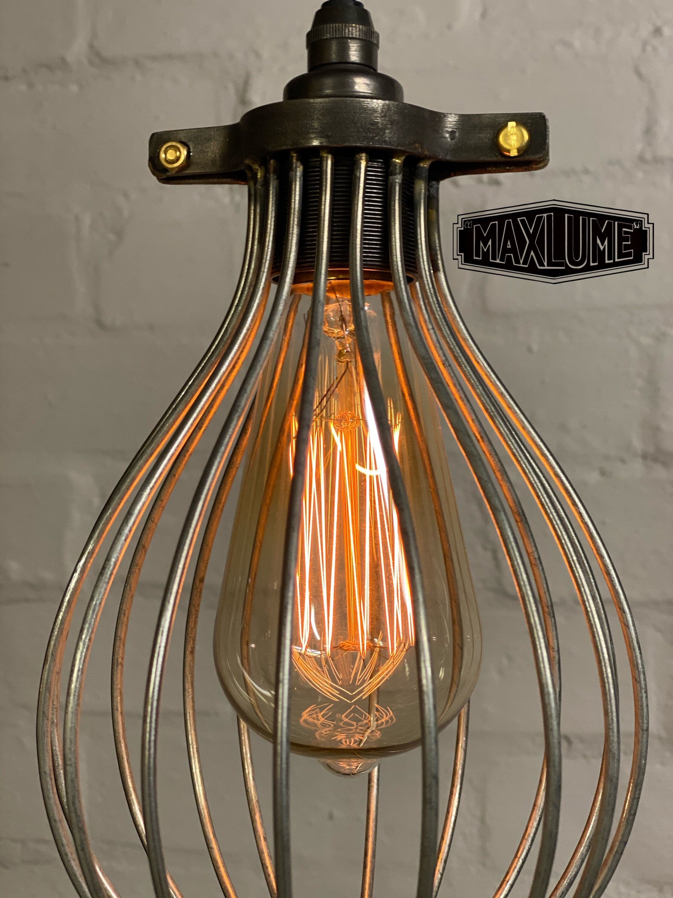 Cage pendant shop light fixture