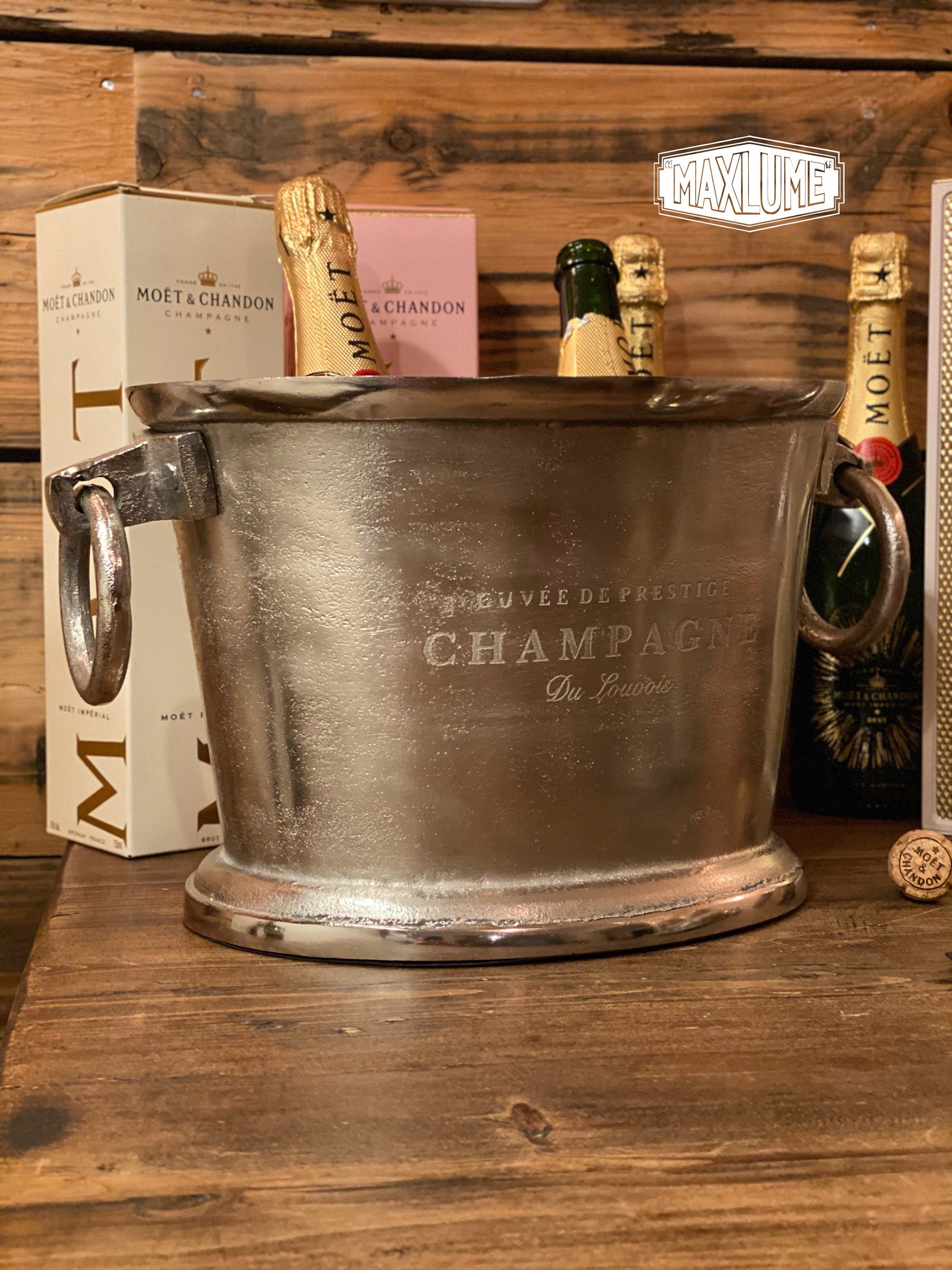 Maxlume ~ Solid Nickel store Plated Champagne Ice Bucket | Wine Cooler