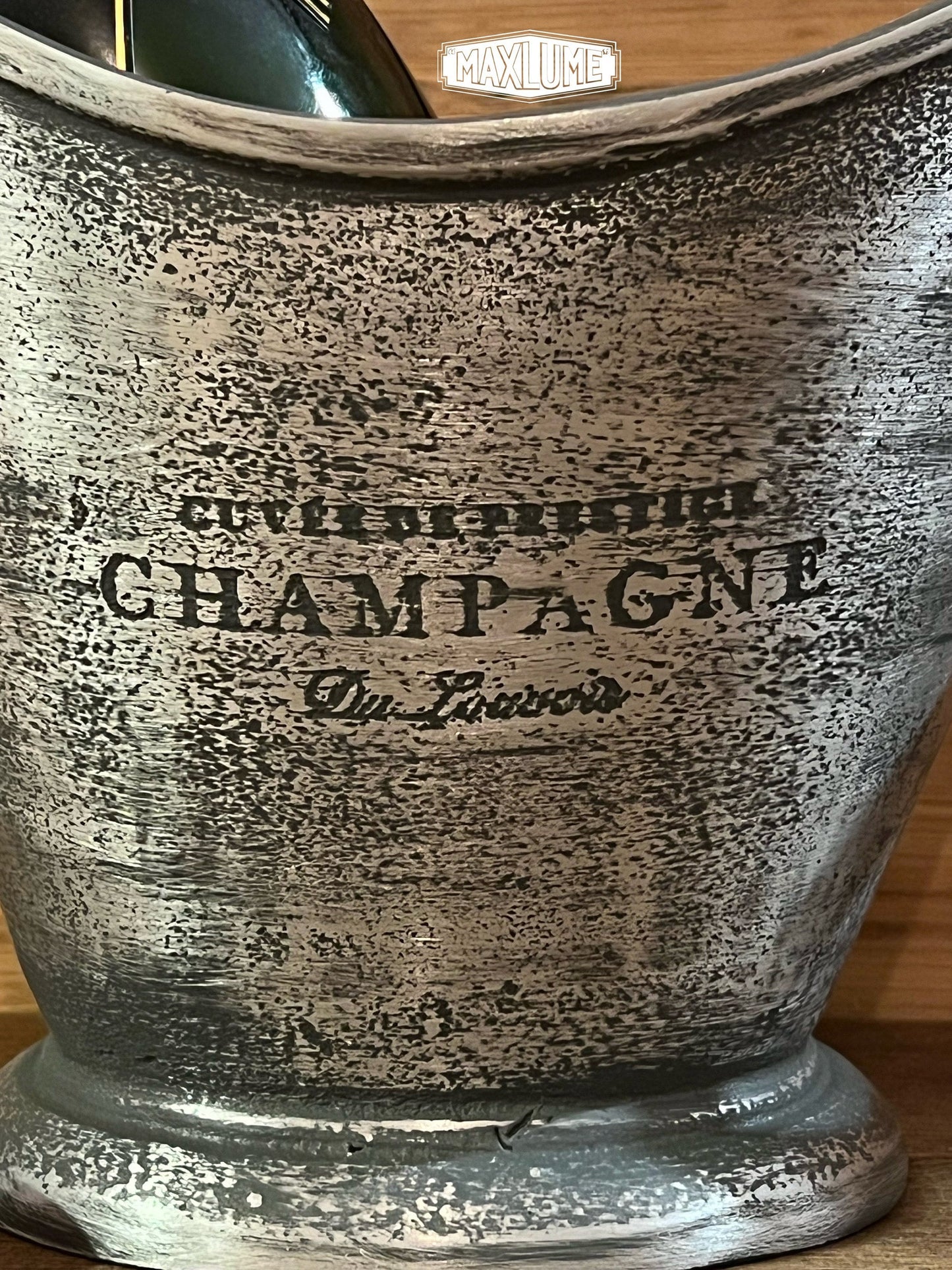 Maxlume ~ Solid Cast Engraved Champagne Ice Bucket | Wine Cooler