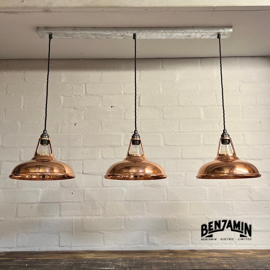 Cawston XL ~ Solid Copper Supersized Shade 1932 Design Pendant Set Light | Ceiling Dining Room | Kitchen Table | 2024 Coolie