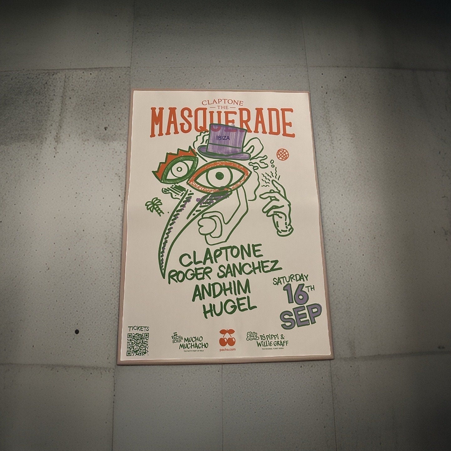 Masquerade ~ Genuine Official Pacha Ibiza Framed Dj Artwork Travel Poster | A3 Luxury Black Frame