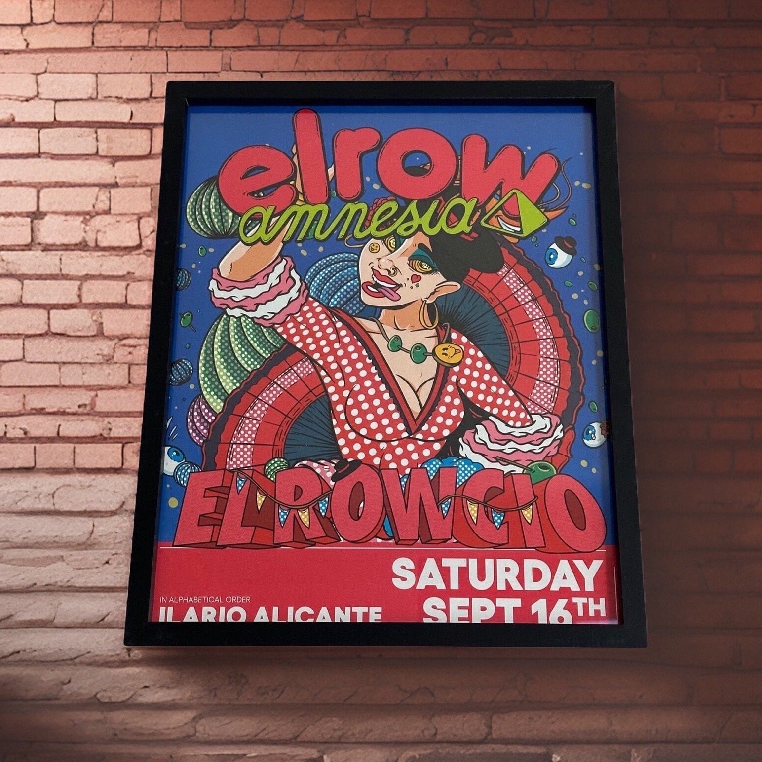 Elrow ~ Amnesia Ibiza Framed Dj Artwork | A3 Luxury Black Frame